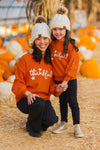 Mom & Me - "Thankful" Orange Pearl Sweater