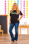 "Teach" Short Sleeve Top | Sparkle in Pink