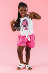 "Born To Yap" Pink Short Set | Sparkle in Pink