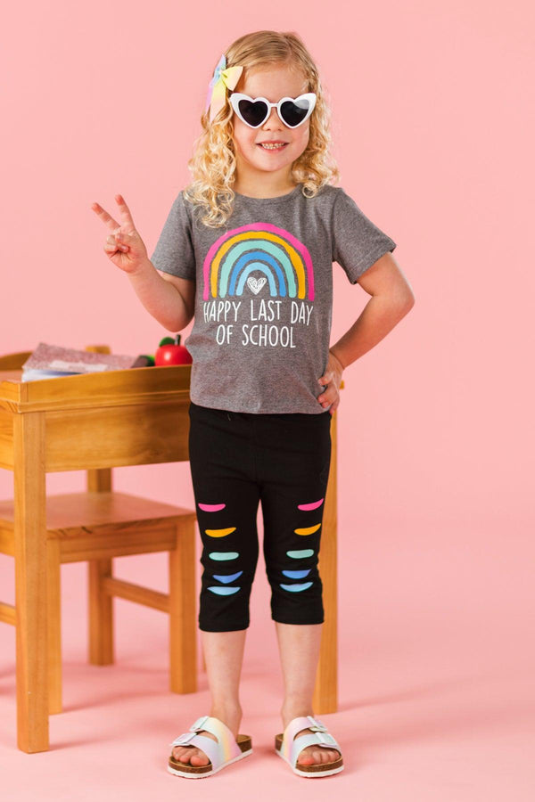 "Happy Last Day Of School" Capri Set | Sparkle in Pink