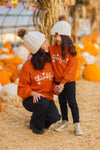 Mom & Me - "Thankful" Orange Pearl Sweater