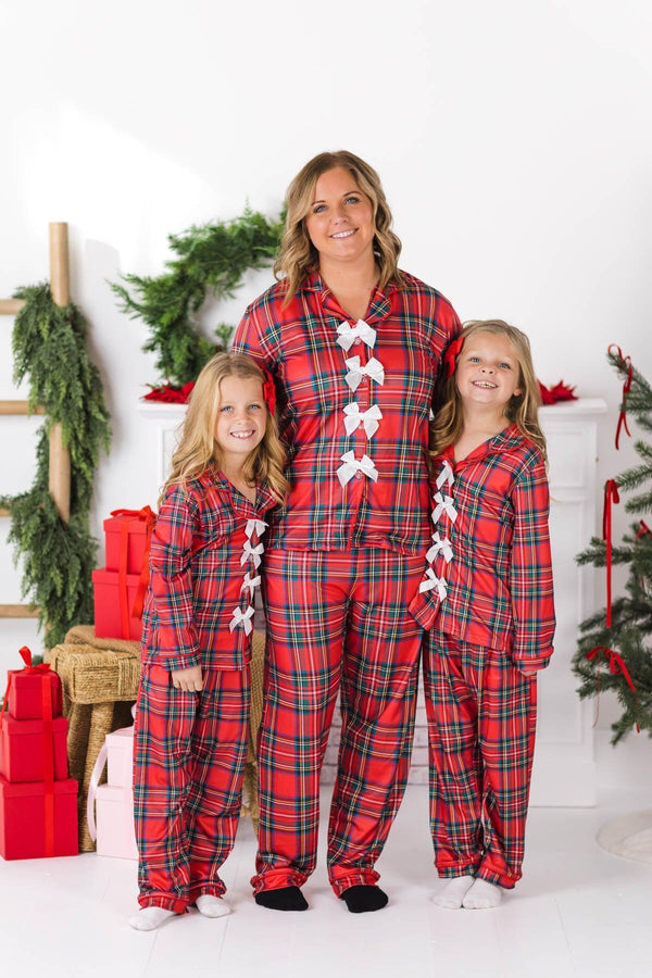 Red & Green Plaid Family Pajama Set - AND PET BANDANA!