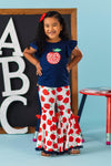 "Welcome Back To School" Apple Bell Bottom Set | Sparkle in Pink