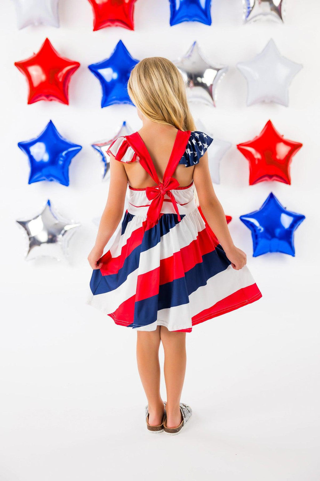 American Flag Halter Tie Dress - Sparkle in Pink