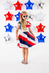 American Flag Halter Tie Dress - Sparkle in Pink