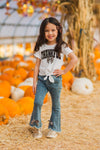 "Thankful" Cheetah Bow Denim Flare Set