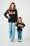 Mom & Me - "XOXO" Black Chenille Patch Top | Sparkle in Pink