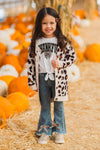 "Thankful" Cheetah Bow Denim Flare Set