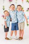 Light Blue Bunny & Carrot Button Down | Sparkle in Pink
