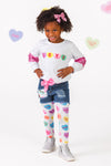 "Love" Candy Heart Legging & Denim Short Set