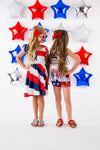 American Flag Halter Tie Dress - Sparkle in Pink