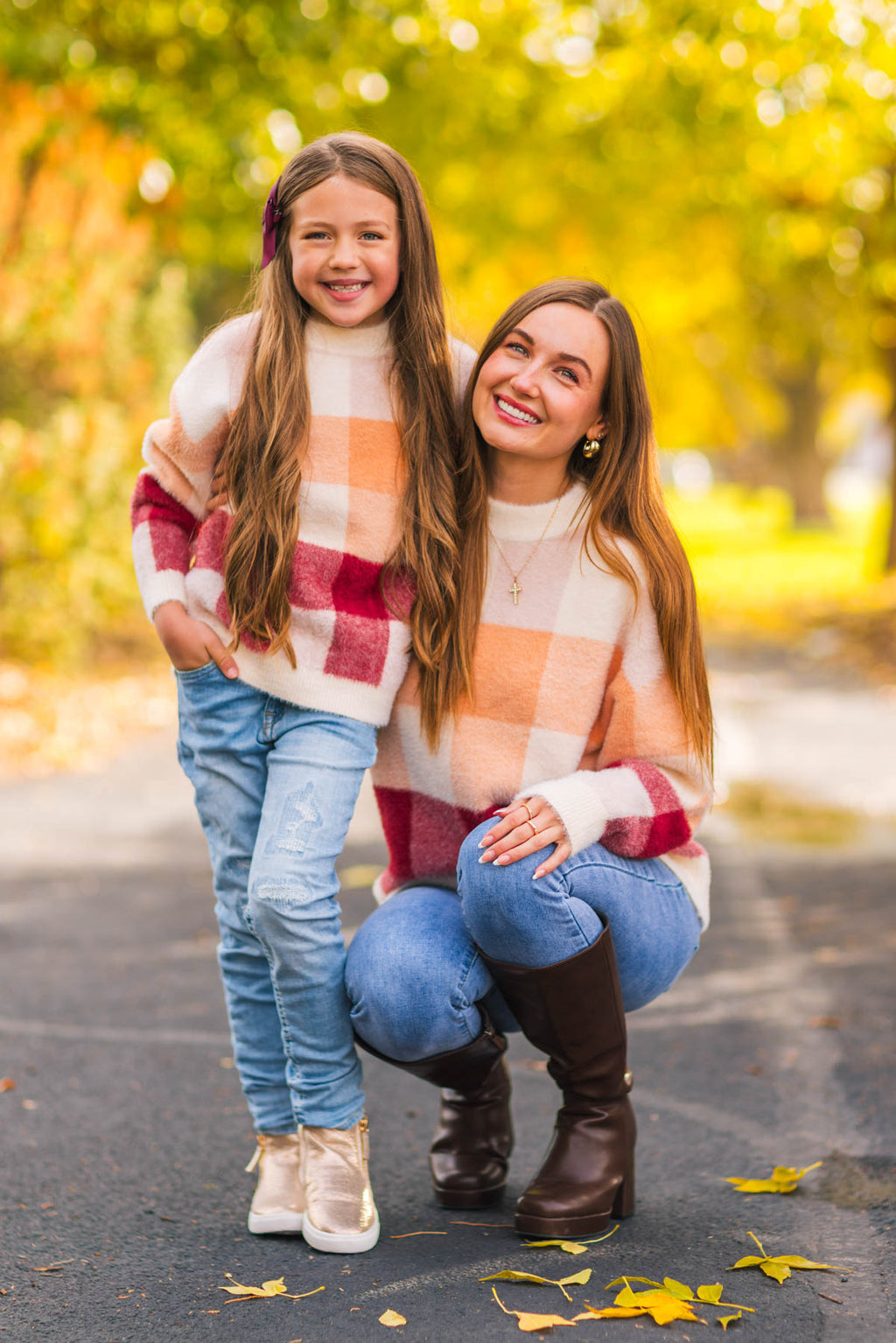 Mom & Me - Cozy Checkered Sweater