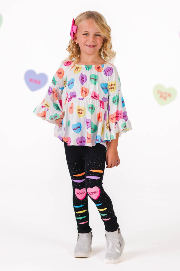 Candy Hearts Sparkly Legging Set