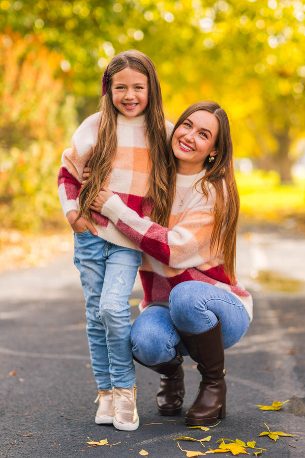 Mom & Me - Cozy Checkered Sweater