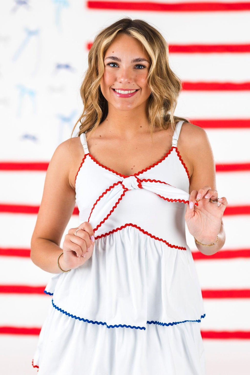 Mom & Me - Red White & Blue Tank Ruffle Dress | Sparkle in Pink