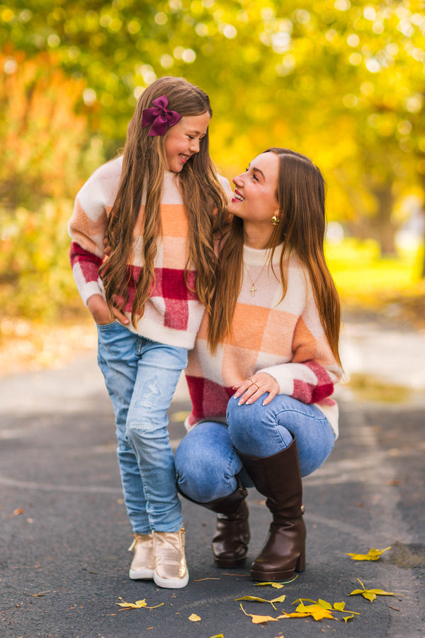 Mom & Me - Cozy Checkered Sweater