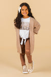 Tan Cardigan Sweater | Sparkle in Pink