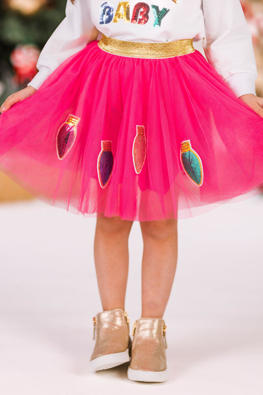 Mom & Me - "Jingle Belle & Jingle Baby" Skirt Set | Sparkle in Pink