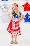 Red White & Blue Tie Dye Tank Dress | Sparkle in Pink