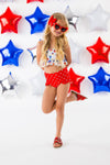 Patriotic Popsicle High-Waisted Swimsuit Set - Sparkle in Pink