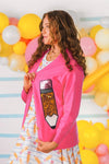 Hot Pink Sequin Pencil Cardigan | Sparkle in Pink