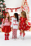 "Merry & Bright" Red Sequin Skirt Set