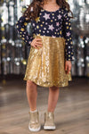 Gold Sequin Star Dress
