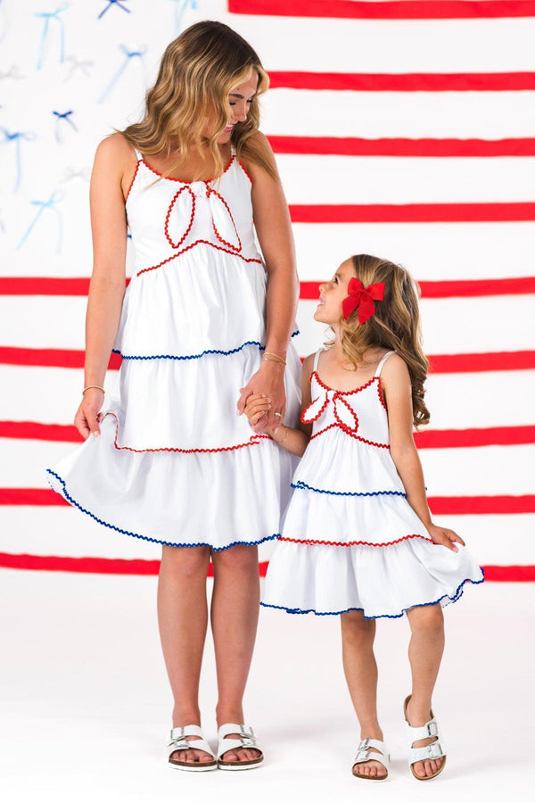 Mom & Me - Red White & Blue Tank Ruffle Dress