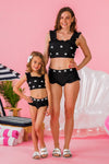 Mom & Me - Black Ruffle Bow Bikini | Sparkle in Pink