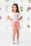 "I'm A Little Eggstra" Pink Scalloped Short Set | Sparkle in Pink