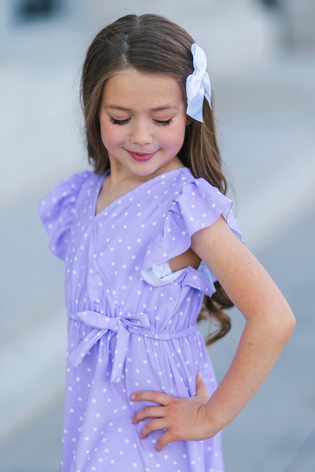 Mom & Me - Lavender Polka Dot Ruffle Dress | Sparkle in Pink