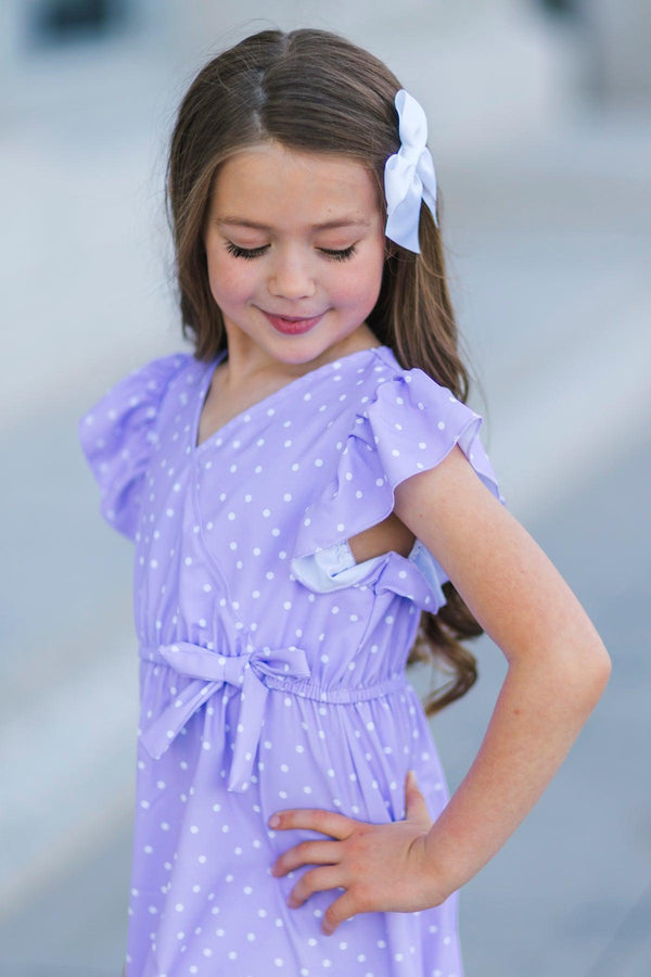 Mom & Me - Lavender Polka Dot Ruffle Dress | Sparkle in Pink