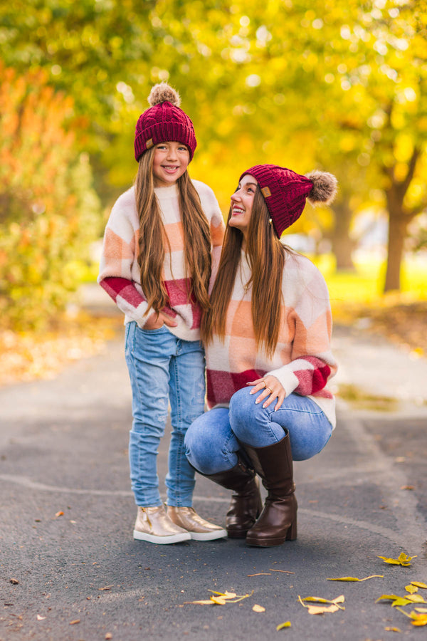 Mom & Me - Cozy Checkered Sweater