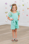 Polka Dot Tulle Puff Sleeve Romper | Sparkle in Pink