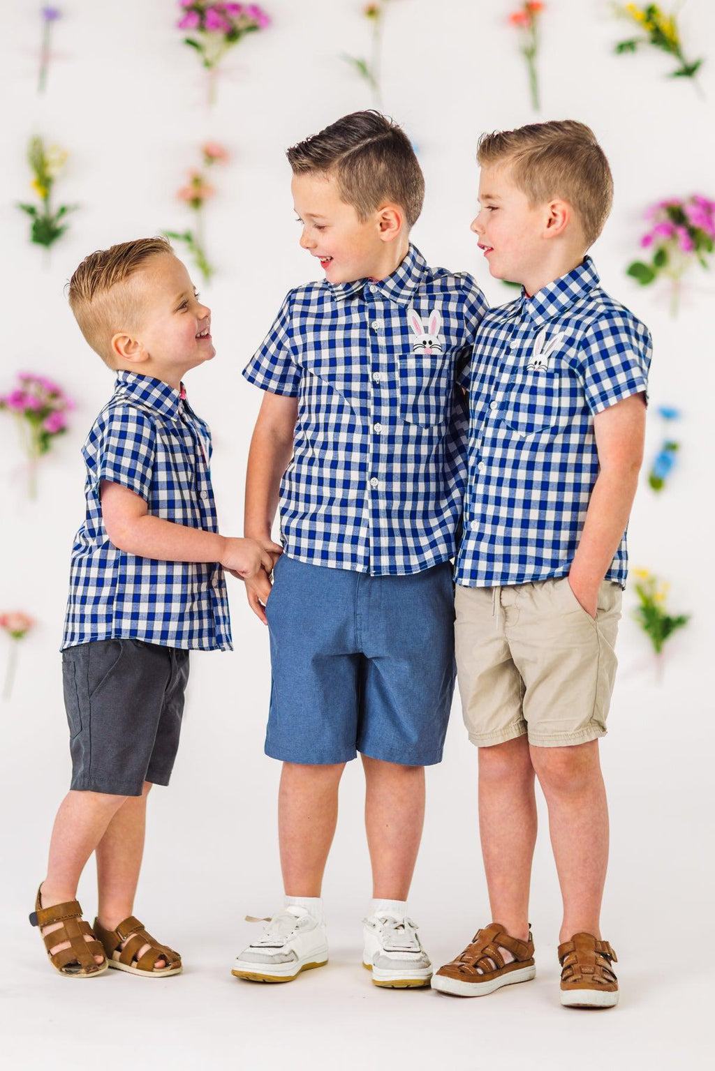 Blue Plaid Bunny Pocket Button Down | Sparkle in Pink