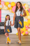 Composition Notebook Suspender Skirt Set | Sparkle in Pink