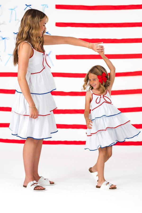 Mom & Me - Red White & Blue Tank Ruffle Dress