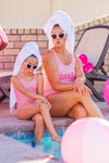 Mom & Me - "Besties" Pink One Piece Swimsuit