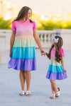 Mom & Me - Rainbow Tiered Dress | Sparkle in Pink