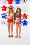 Patriotic Popsicle High-Waisted Swimsuit Set - Sparkle in Pink