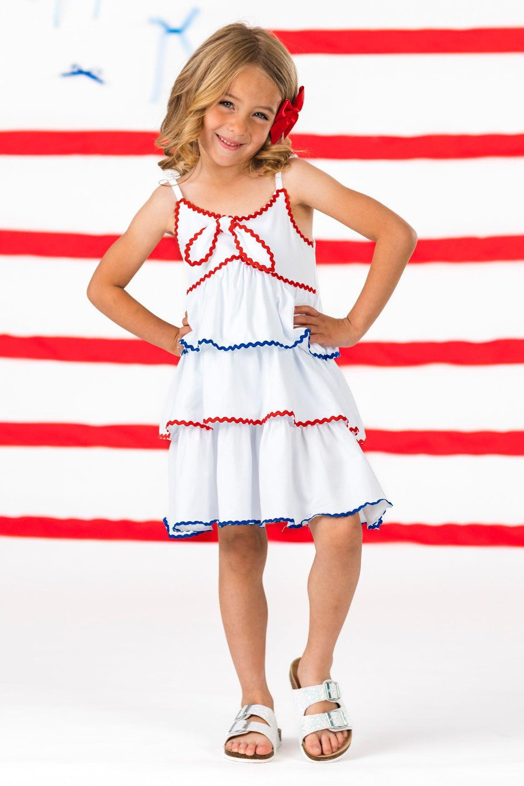 Mom & Me - Red White & Blue Tank Ruffle Dress | Sparkle in Pink