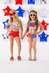 Patriotic Popsicle High-Waisted Swimsuit Set - Sparkle in Pink