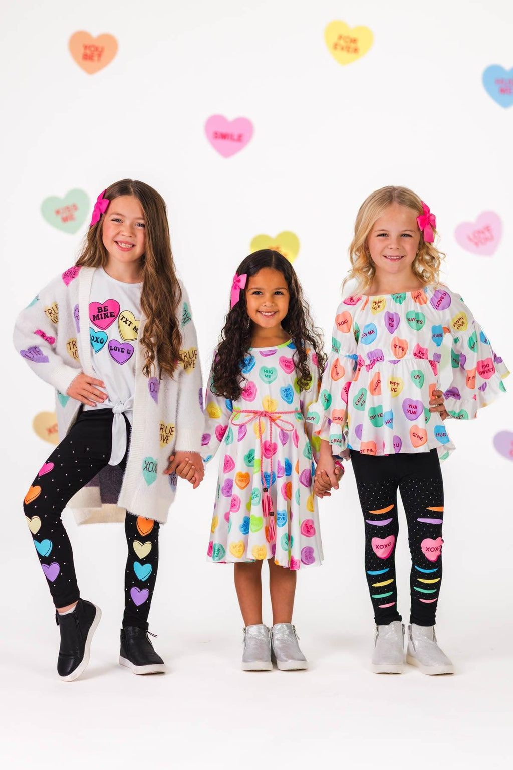 Candy Hearts Long Sleeve Belt Dress