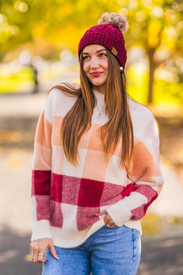 Mom & Me - Cozy Checkered Sweater