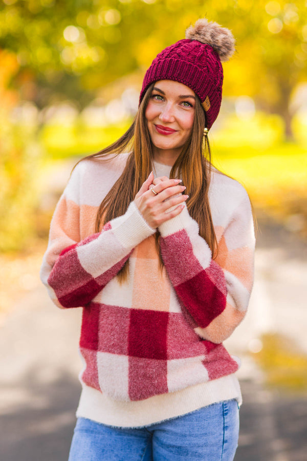 Mom & Me - Cozy Checkered Sweater
