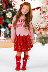 "Merry & Bright" Red Sequin Skirt Set