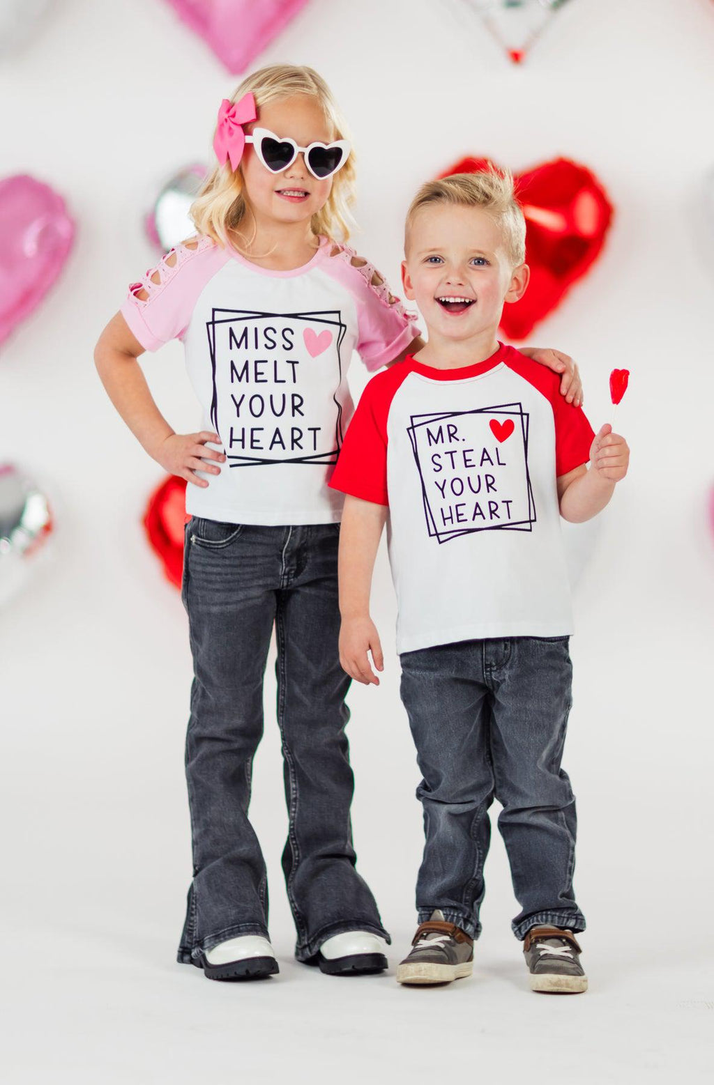 "Mr. Steal Your Heart & Miss Melt Your Heart" Top - Boy or Girl | Sparkle in Pink