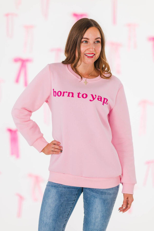 Mom & Me - "Born To Yap" Pink Long Sleeve Top