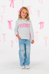 Mom & Me - "Mama & Mini" Gray & Pink Bow Hoodie