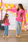 Hot Pink Sequin Pencil Cardigan | Sparkle in Pink